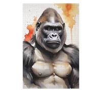 Puzzles pour Adolescents Watercolor Painted Gorilla Puzzle pour Adultes : Jeu Manuel Amusant Et Stimulant, 75x50cm/1000pcs