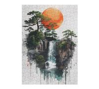 Puzzles pour Adolescents Waterfall Japanese Puzzle pour Adultes : Jeu Manuel Amusant Et Stimulant, 38x26cm/1000pcs