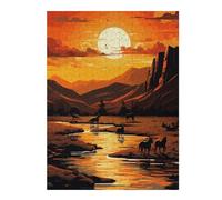 Puzzles pour Adolescents Western Sunset Landscape Puzzles pour Adultes, Jouets À Monter Soi-même, Cadeaux pour Femmes, Cadeaux De Noël Et d'anniversaire 1000pcs(52x38cm)
