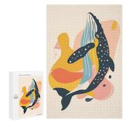 Puzzles pour Adolescents Whale Abstract Flat Puzzle Adulte - Décoration Murale - Découpe De Précision pour Les Gamers 1000 PCS