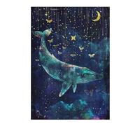 Puzzles pour Adolescents Whale Dreams in Starry Night Puzzle pour Adultes, Jeu Manuel, Course De Vitesse, Cadeau d'anniversaire, Cadeaux, 1000pcs(38x26cm)