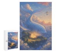 Puzzles pour Adolescents Whale in The Sky with Islands Guarding Glowing Nest Eggs Puzzle Adulte - Décoration Murale - Découpe De Précision pour Les Gamers 1000 PCS