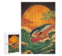 Puzzles pour Adolescents Whale Jumping Wave Puzzles pour Adultes Jeux Relaxants Qui Améliorent La Mémoire Cadeaux Uniques pour Un Anniversaire Et Noël 1000 PCS