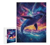 Puzzles pour Adolescents Whale Leaping Into Space Puzzles pour Adultes Jeux Relaxants Qui Améliorent La Mémoire Cadeaux Uniques pour Un Anniversaire Et Noël 500 PCS