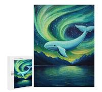 Puzzles pour Adolescents Whale Watching Aurora Borealis Puzzle Anti-Stress pour Adolescents Chaque Pièce Est Unique - Idéal comme Cadeau pour Toute La Famille 500 PCS