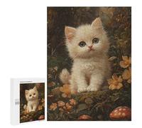 Puzzles pour Adolescents Whimsical Kitten in Flowers Casse-tête pour Adolescents : Analyse Et Logique, Difficile Et Stimulant, Idéal comme Cadeau 500 PCS