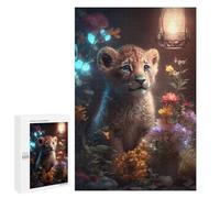 Puzzles pour Adolescents Whimsical Lion Cub Garden Puzzles pour Adolescents - Décoration Murale - Cadeau Unique pour Anniversaire Et Noël