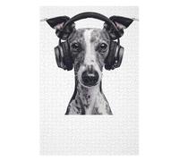 Puzzles pour Adolescents Whippet Headphones Puzzles Anti-Stress, Jouets pour Se Détendre À La Maison, Cadeaux d'anniversaire Et Cadeaux Uniques 75x50cm/1000pcs