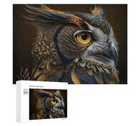 Puzzles pour Adolescents Whispering Shadows The Majestic Great Horned Owl Puzzles pour Adultes Jouets Anti-Stress Vacances À La Maison Passer Le Temps Interaction Parent-Enfant 300 PCS
