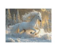Puzzles pour Adolescents White Arabian Horse Puzzles pour Adultes : des Jouets À Monter Soi-même, Amusants Et Originaux, Parfaits pour Un Anniversaire Ou Noël