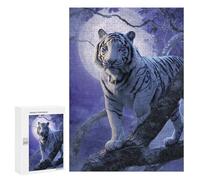 Puzzles pour Adolescents White Tiger Moonlit Forest -5 Casse-tête pour Adolescents : Analyse Et Logique, Difficile Et Stimulant, Idéal comme Cadeau 300 PCS