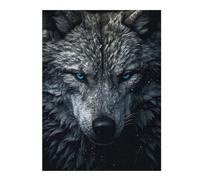 Puzzles pour Adolescents White Wolf Portrait Puzzles pour Adultes Jeu Manuel Décoration Intérieure Est Idéal comme Cadeau 52x38cm/1000pcs