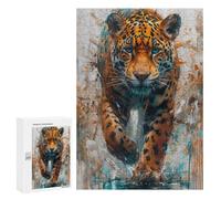 Puzzles pour Adolescents Wild Leopard Abstract Art Print Casse-tête pour Adolescents : Analyse Et Logique, Difficile Et Stimulant, Idéal comme Cadeau 300 PCS