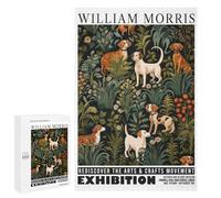 Puzzles pour Adolescents William Morris Dogs Botanical Exhibition Puzzle pour Adultes, Décoration Murale, Œuvre d'art, Cadeau d'anniversaire, Cadeaux, 1000 PCS
