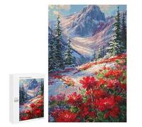 Puzzles pour Adolescents Winter Mountain Flowers Landscape Casse-tête pour Adolescents : Analyse Et Logique, Difficile Et Stimulant, Idéal comme Cadeau 1000 PCS