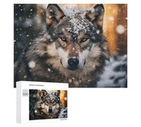 Puzzles pour Adolescents Winter Wolf Portrait-2 Puzzles pour Adultes Jouets Anti-Stress Vacances À La Maison Passer Le Temps Interaction Parent-Enfant 500 PCS