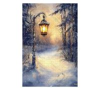 Puzzles pour Adolescents Winters Glow Lantern Light on A Snowy Path Puzzles pour Adultes, Jeux Familiaux, Décoration Murale, Idées Cadeaux pour Toute La Famille 75x50cm/1000pcs
