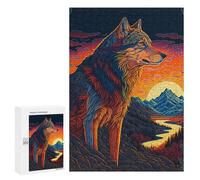 Puzzles pour Adolescents Wolf Art Series Style 3 Puzzles pour Adultes, Jouets Anti-Stress, Difficile, Cadeau d'anniversaire, Cadeaux, 300 PCS