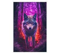 Puzzles pour Adolescents Wolf Dark Forest Puzzle pour Adultes : Jeu Manuel Amusant Et Stimulant, 75x50cm/1000pcs