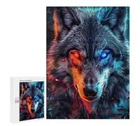 Puzzles pour Adolescents Wolf Eyes Red Vs Blue Casse-tête pour Adolescents : Analyse Et Logique, Difficile Et Stimulant, Idéal comme Cadeau 500 PCS