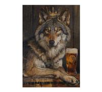 Puzzles pour Adolescents Wolf King Crown Pint Beer Puzzles pour Adultes - Cadeaux d'anniversaire - Jeu Familial - Convient Aux Personnes De 14 Ans Et Plus