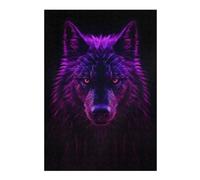 Puzzles pour Adolescents Wolf Magenta Neon Puzzles pour Adolescents, Jouets Anti-Stress, Décoration Murale, Cadeau d'anniversaire, Cadeaux, 38x26cm/1000pcs