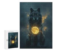 Puzzles pour Adolescents Wolf Moon Spirit Animal Casse-tête pour Adolescents : Analyse Et Logique, Difficile Et Stimulant, Idéal comme Cadeau 300 PCS