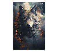 Puzzles pour Adolescents Wolf on Dark Puzzles Anti-Stress, Jouets pour Se Détendre À La Maison, Cadeaux d'anniversaire Et Cadeaux Uniques 75x50cm/1000pcs