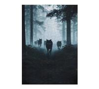 Puzzles pour Adolescents Wolf Pack in Foggy Forest Puzzles pour Adultes - Jouets Anti-Stress - Décoration Parfaite - Cadeaux d'anniversaire Uniques 38x26cm/1000pcs
