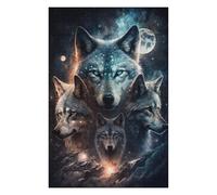Puzzles pour Adolescents Wolf Pack Moonlit Night Puzzles pour Adultes, Jouets À Monter Soi-même, Cadeaux pour Femmes, Cadeaux De Noël Et d'anniversaire 1000pcs(75x50cm)