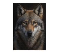 Puzzles pour Adolescents Wolf Portrait on Dark Puzzles pour Adultes, Jeu De Réflexion, Décoration Intérieure, pour Toute La Famille 38x26cm/1000pcs