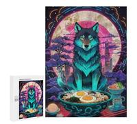 Puzzles pour Adolescents Wolf Ramen Art Puzzle pour Adultes Jeux en Famille Une Œuvre d'art Interaction Parent-Enfant 500 PCS
