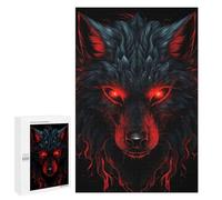 Puzzles pour Adolescents Wolf Red and Black Animals Jeu De Puzzle Familial pour Adultes, Amusant Et Humoristique, Activités À Faire À La Maison, 1000 PCS
