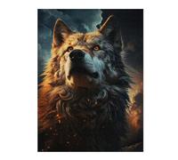 Puzzles pour Adolescents Wolf Sky Night Moon Animal Puzzles pour Adultes Jeux Amusants pour Toute La Famille Jeux Stimulants Cadeaux 52x38cm/1000pcs