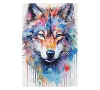 Puzzles pour Adolescents Wolf Watercolors Puzzle Familial - Améliore La Mémoire - Cadeau d'anniversaire Et Cadeau Unique 75x50cm/1000pcs
