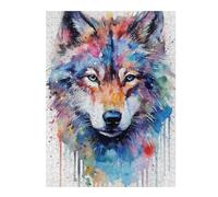 Puzzles pour Adolescents Wolf Watercolors Puzzles pour Adultes, Jouets, Décoration Murale, Cadeaux Et Idées Cadeaux Uniques pour Anniversaires 52x38cm/1000pcs