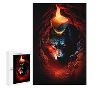 Puzzles pour Adolescents Wolf's Gaze Fiery Cave Entrance Puzzles pour Adolescents - Décoration Murale - Cadeau Unique pour Anniversaire Et Noël