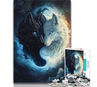 Puzzles pour Adolescents Yin Yang Loup 1000 pièces Puzzles pour Adolescents et Adultes Jouets éducatifs Anti-Stress renforce l'amour Entre Couples (38x26cm)