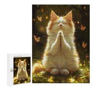 Puzzles pour Adolescents Yoga Cat with Butterflies Casse-tête pour Adolescents : Analyse Et Logique, Difficile Et Stimulant, Idéal comme Cadeau 500 PCS
