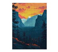 Puzzles pour Adolescents Yosemite Evening Pixel Art Puzzle pour Adultes : Jeu Manuel Amusant Et Stimulant, 52x38cm/1000pcs