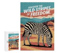 Puzzles pour Adolescents Zebra Wild Stripes of Freedom Puzzles pour Adultes, Jouets Anti-Stress, Difficile, Cadeau d'anniversaire, Cadeaux, 300 PCS