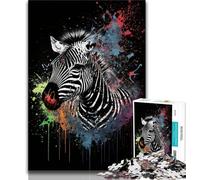 Puzzles pour Adolescents Zèbre Puzzles colorés pour Adultes 1000 pièces Jouets de Divertissement Familial idéal comme Cadeau pour Toute la Famille 38x26cm