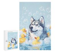 Puzzles pour Adolescents1000 PCS A Alaskan Malamute Dog Puzzles pour Adultes Jeux Relaxants Décoration Murale Cadeaux d'anniversaire Uniques 1000 PCS