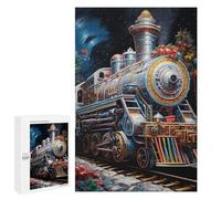 Puzzles pour Adolescents1000 PCS Christmas Steam Train Magic Puzzles pour Adultes, Jeux Amusants Et Anti-Stress, À Offrir en Cadeau À Toute La Famille 1000 PCS
