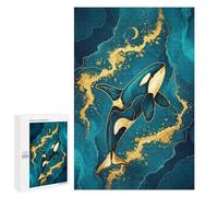 Puzzles pour Adolescents1000 PCS Elegant Orca Whale Art Puzzles pour Adultes Jeu Manuel Améliore La Mémoire Cadeaux d'anniversaire Uniques 1000 PCS