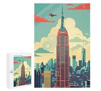 Puzzles pour Adolescents1000 PCS Empire State Building Skyline Puzzles pour Adultes Jeu Manuel Améliore La Mémoire Cadeaux d'anniversaire Uniques 1000 PCS