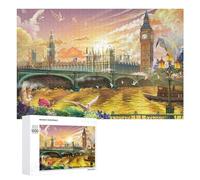 Puzzles pour Adolescents1000 PCS London Sunset with Big Ben Jigsaw Puzzle Puzzles pour Adultes, Jeux Amusants Et Anti-Stress, À Offrir en Cadeau À Toute La Famille 1000 PCS