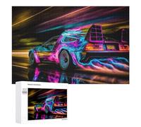 Puzzles pour Adolescents1000 PCS Neon Time Machine A Futuristic Car Artwork Puzzles pour Adultes, Jeux Amusants Et Anti-Stress, À Offrir en Cadeau À Toute La Famille 1000 PCS