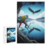 Puzzles pour Adolescents1000 PCS Parrot and Eagles Lake Puzzles pour Adultes Jeu Manuel Améliore La Mémoire Cadeaux d'anniversaire Uniques 1000 PCS