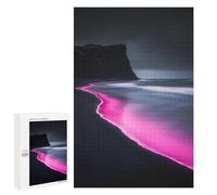Puzzles pour Adolescents1000 PCS Pink Glow Beach Puzzles pour Adultes Jeu Manuel Améliore La Mémoire Cadeaux d'anniversaire Uniques 1000 PCS